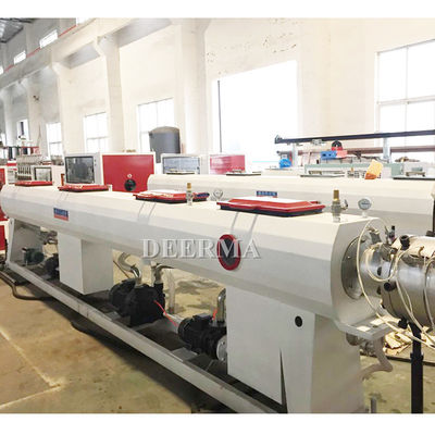 Counter Rotating Twin Screw Extrusion Line 37kw PVC Pipe Manufacturing Machine Customized